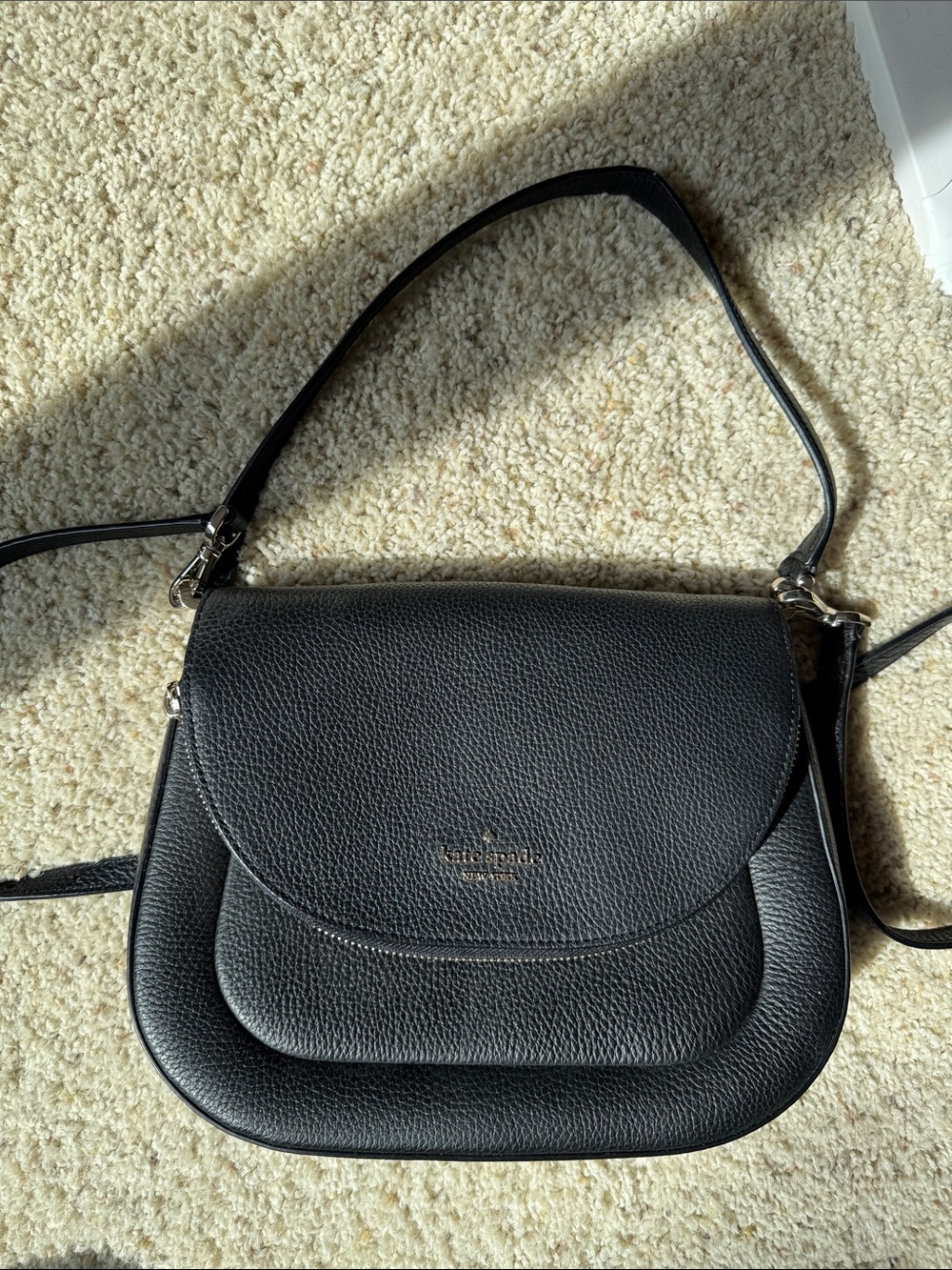 Kate Spade Black Pebbled Leather Crossbody Bag